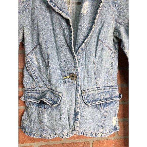 Z.Cavaricci Women Vintage Denim Jacket Collared Long Sleeve Blue Size Small - Picture 3 of 7